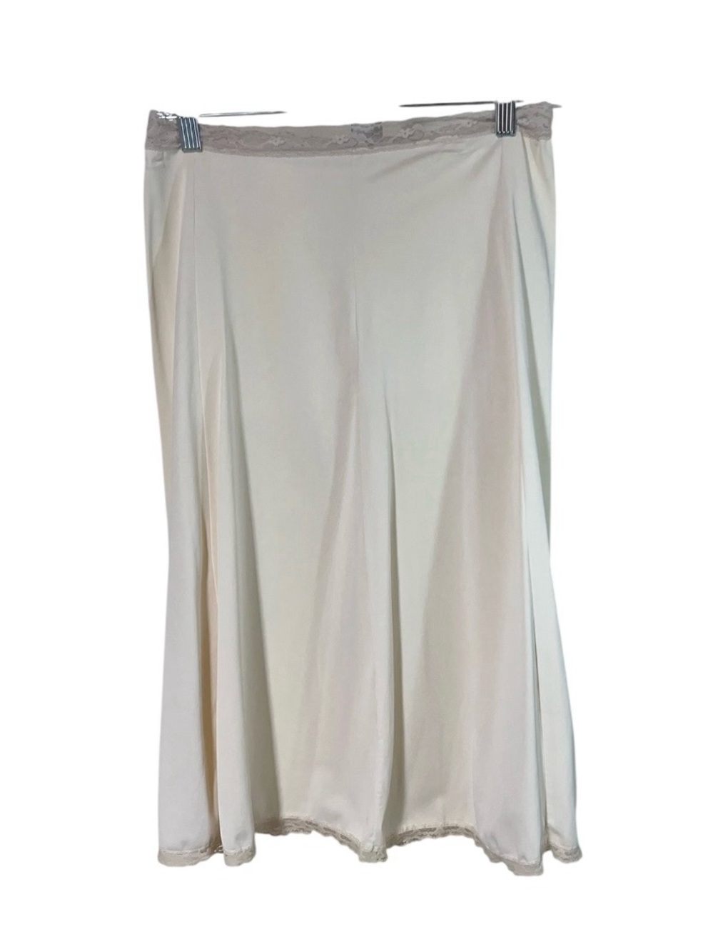 Vintage Women’s Small Cream Nylon Skirt Half Slip Lace Trim